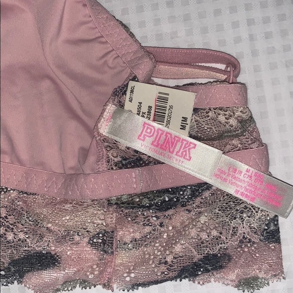 New VS Victoria’s Secret Pink Camo Print Lace Bralette - Picture 6 of 14